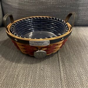 LONGABERGER 2005 INAUGURAL BASKET W/ PLASTIC protector Cloth Liner